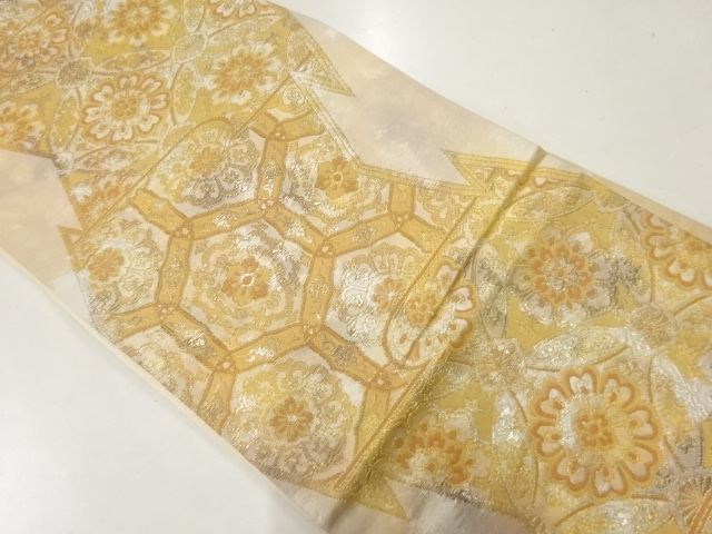 JAPANESE FUKURO OBI / WOVEN FLOWER CREST